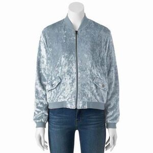 CLOUD CHASER for ANTHROPOLOGIE Women’s Baby Blue Crushed Velvet Jacket Size XS